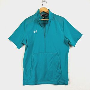 Under Armour Motivate 2.0 Mens Sz S Short Sleeve Pullover Teal Green Golf Tennis
